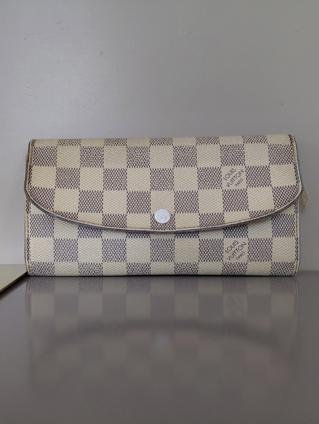 Louis Vuitton Damier Azur Check Canvas Wallet Flap
